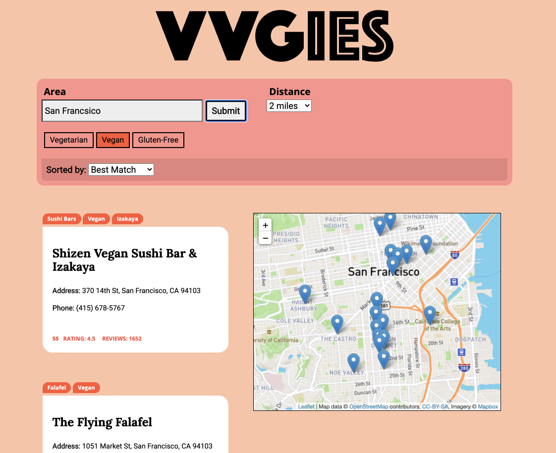 screenshot of VVGies project